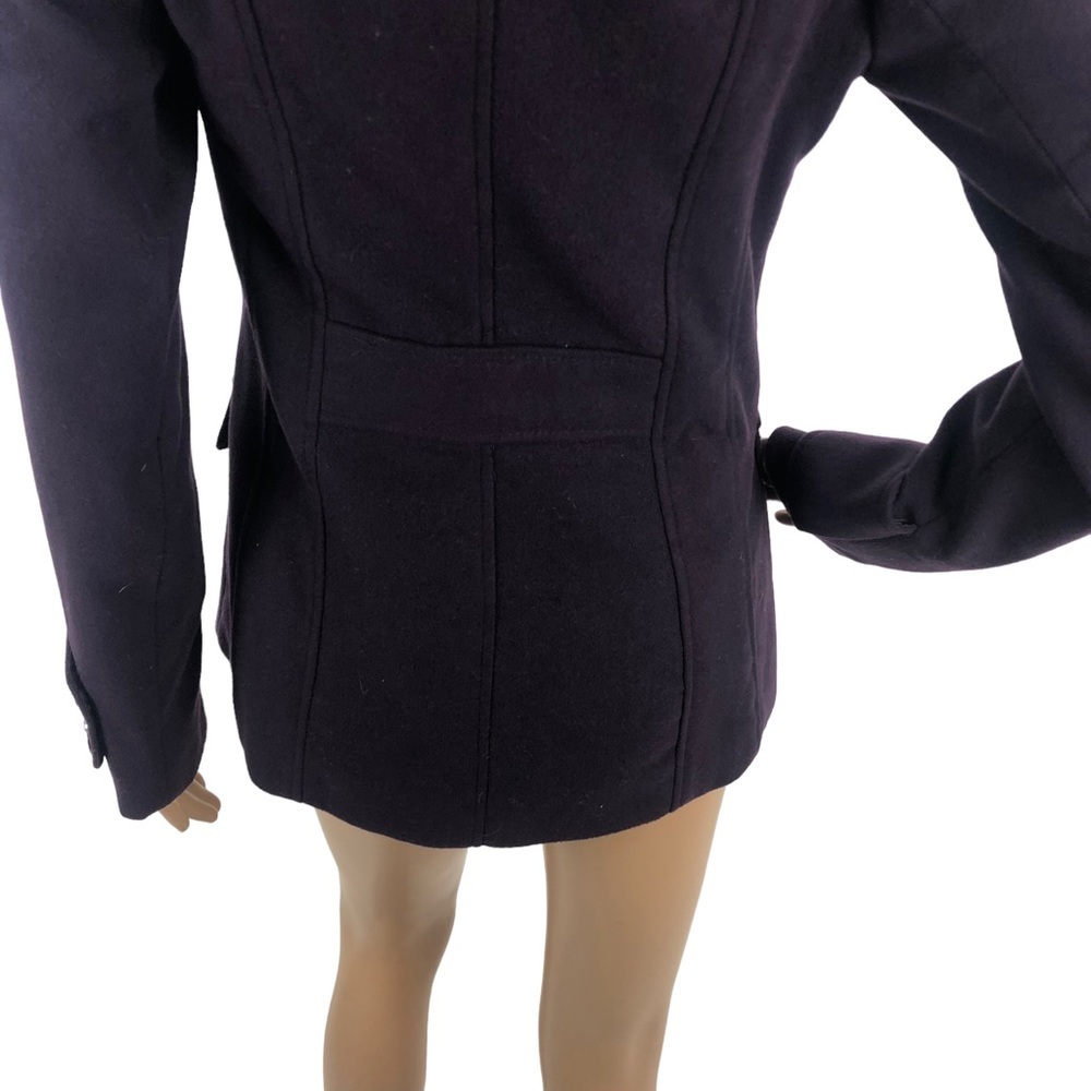 George Purple Belted Double Breasted Peacoat Fitted A-Line Jacket Coat XS - Picture 7 of 8